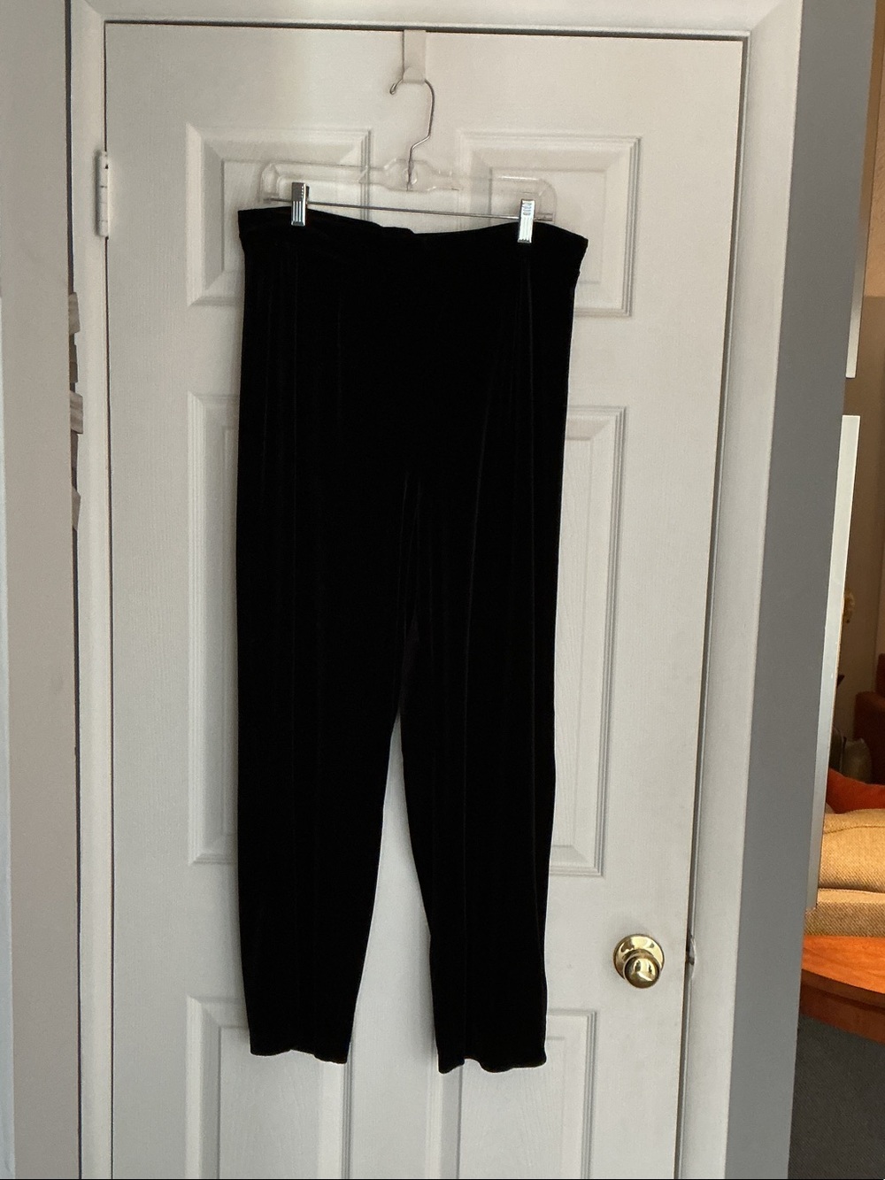 Black Velvet Wide-Leg Women's Pants
